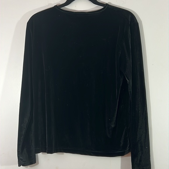 Vintage Ship n Shore velvetized stretchy black polyester blend, large.  Classic - Picture 2 of 5